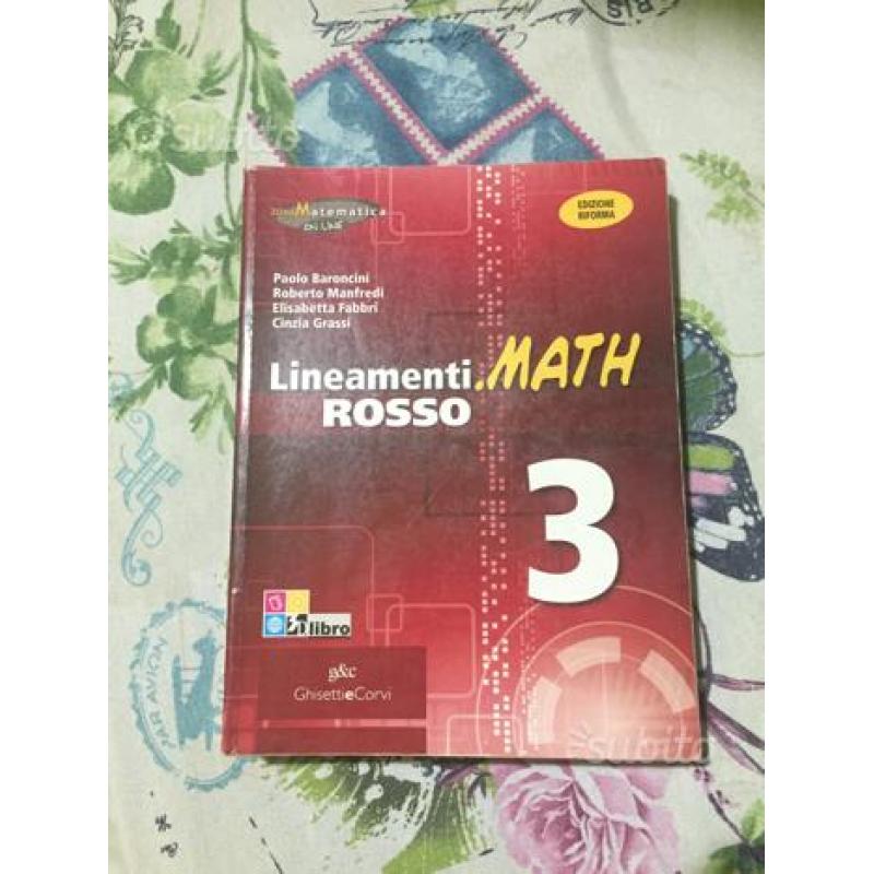 Libro scolastico lineamenti math rosso volume 3